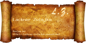 Lackner Zulejka névjegykártya